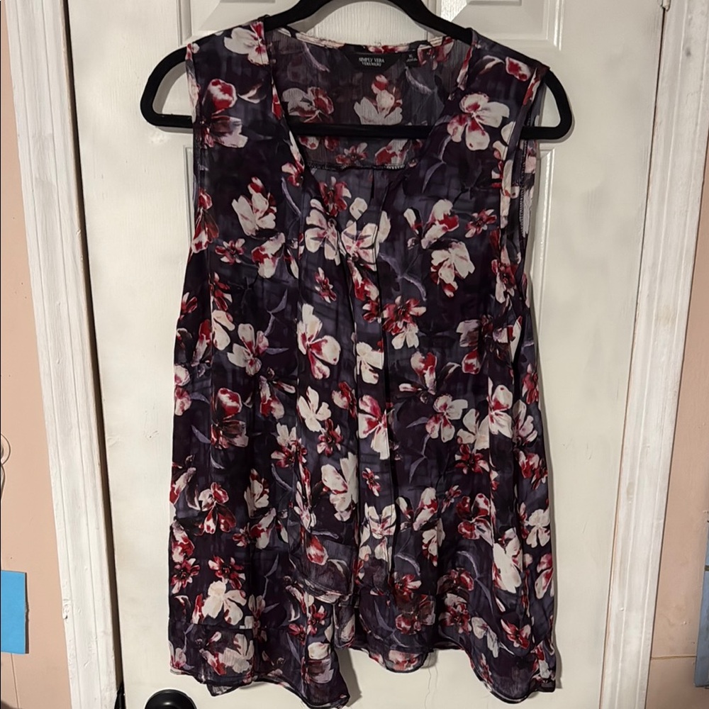 Simply Vera Vera Wang Sleeveless Floral Flowy Tunic